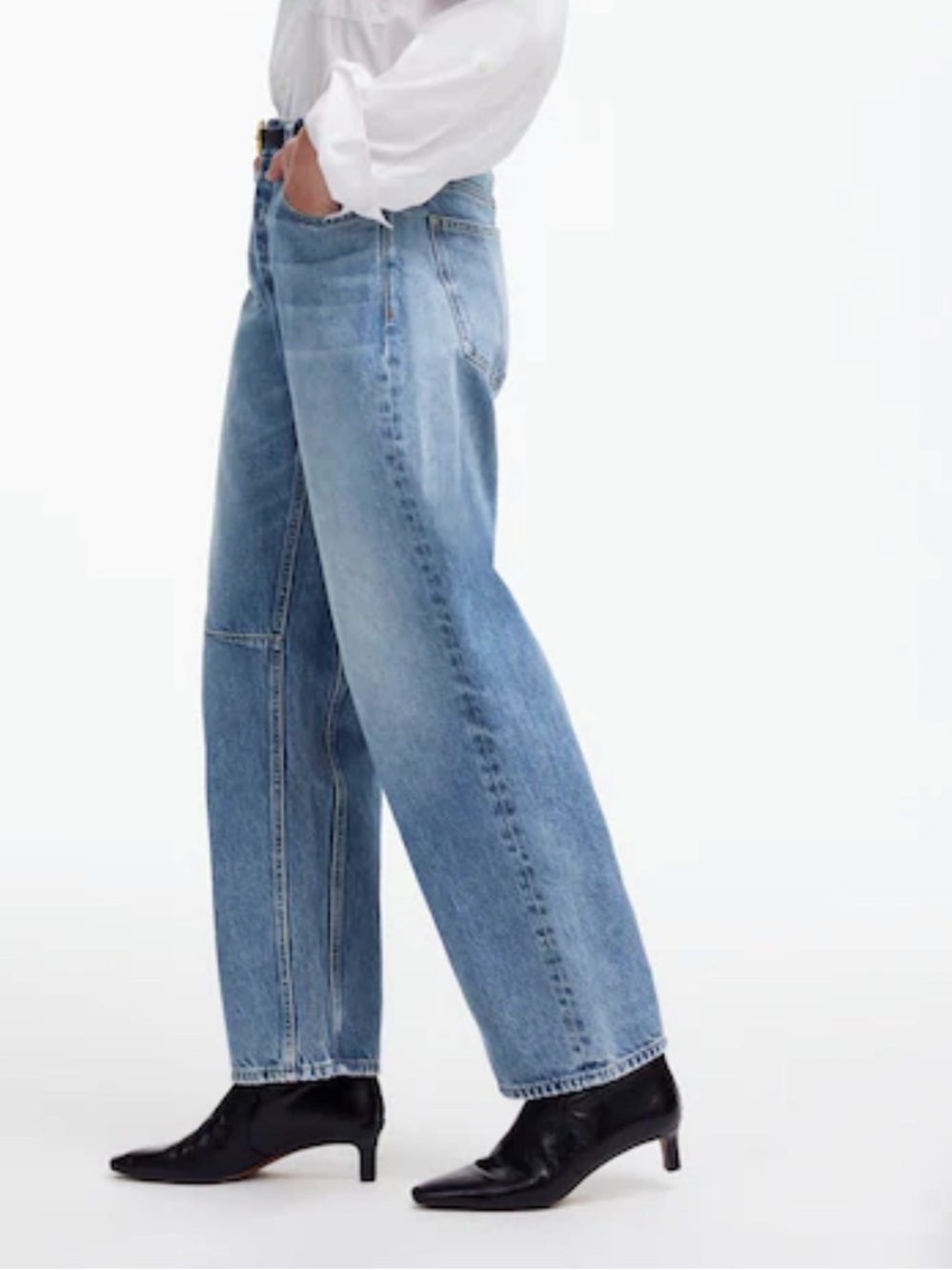 Madewell The Darted Barrel-Leg Jean Size 33